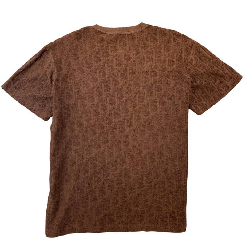 Men's Oblique Towelling T-Shirt Brown Size S