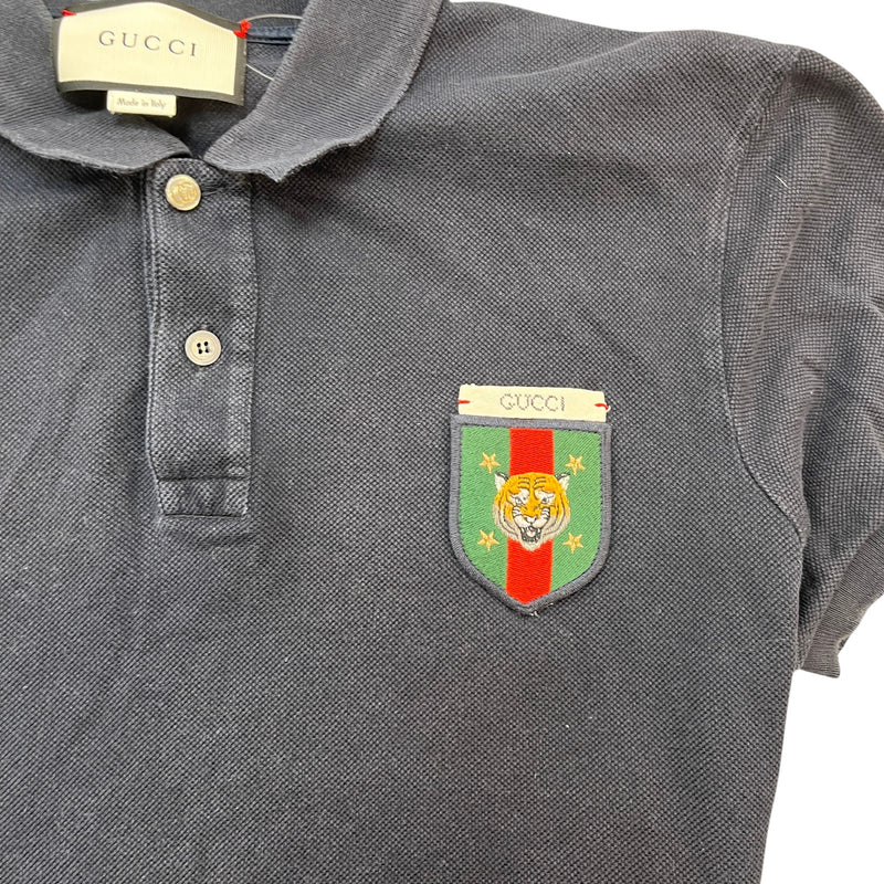 Men's Web Tiger Crest Polo Shirt Navy Size XL