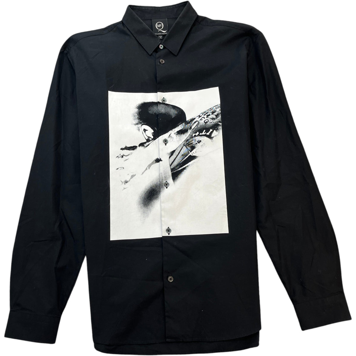 Men's Graphic Print Long Sleeve T-Shirt Black Size XL - Photo 1
