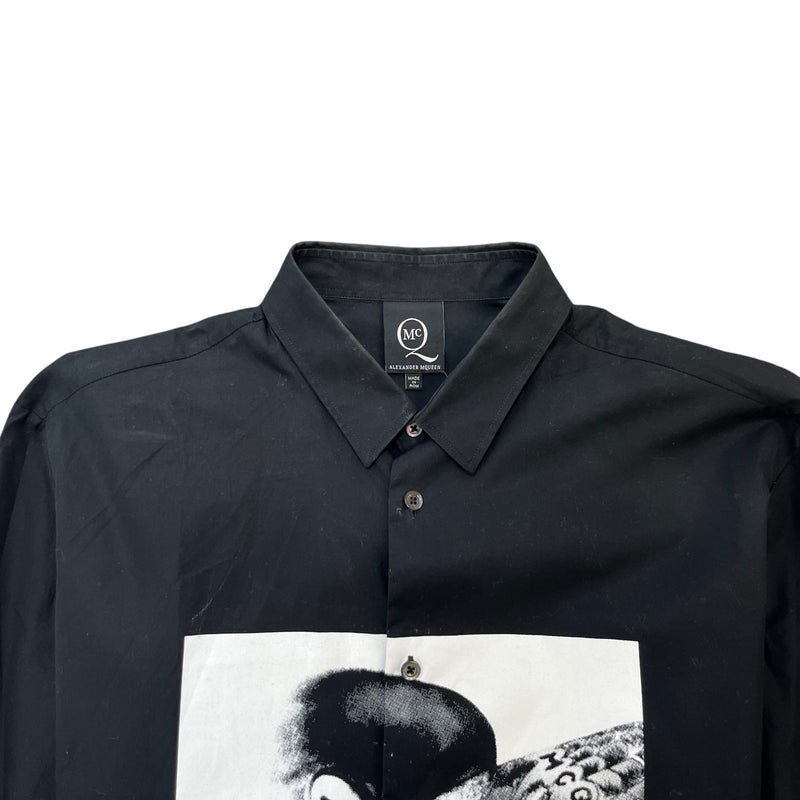Men's Graphic Print Long Sleeve T-Shirt Black Size XL
