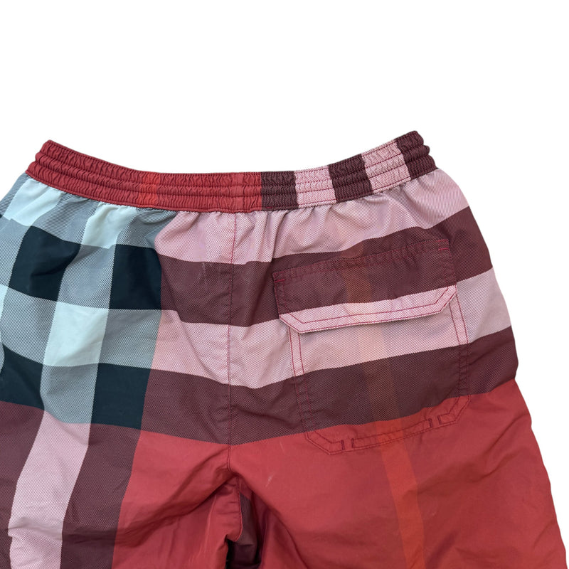 Men's Checkered Swim Shorts Red Size XS / W29