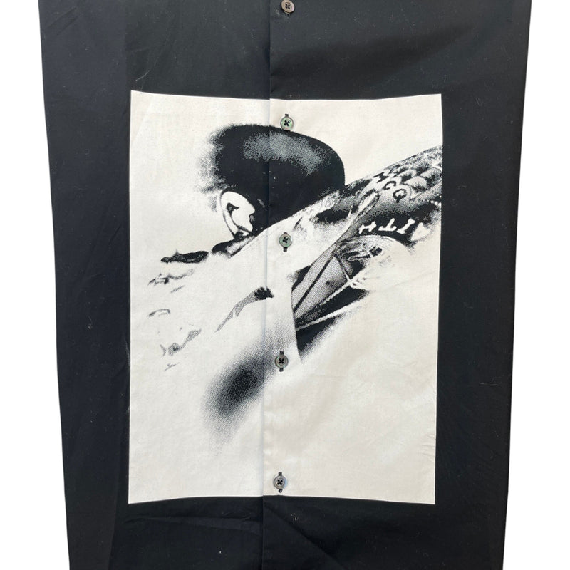Men's Graphic Print Long Sleeve T-Shirt Black Size XL
