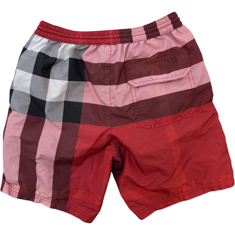 Men's Checkered Swim Shorts Red Size XS / W29