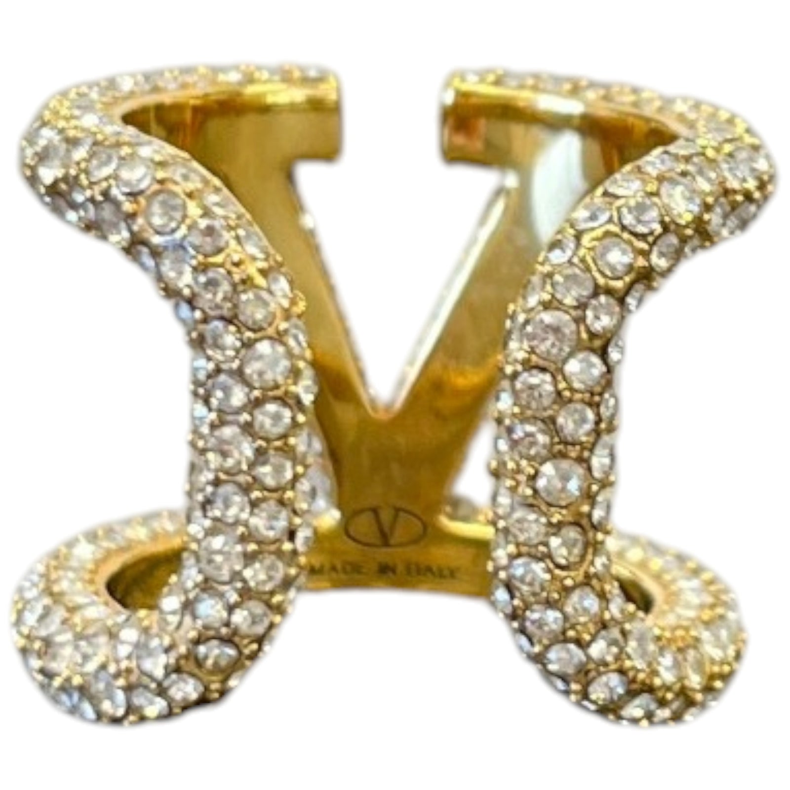 Women's VLogo Ring Gold Size F - Photo 2