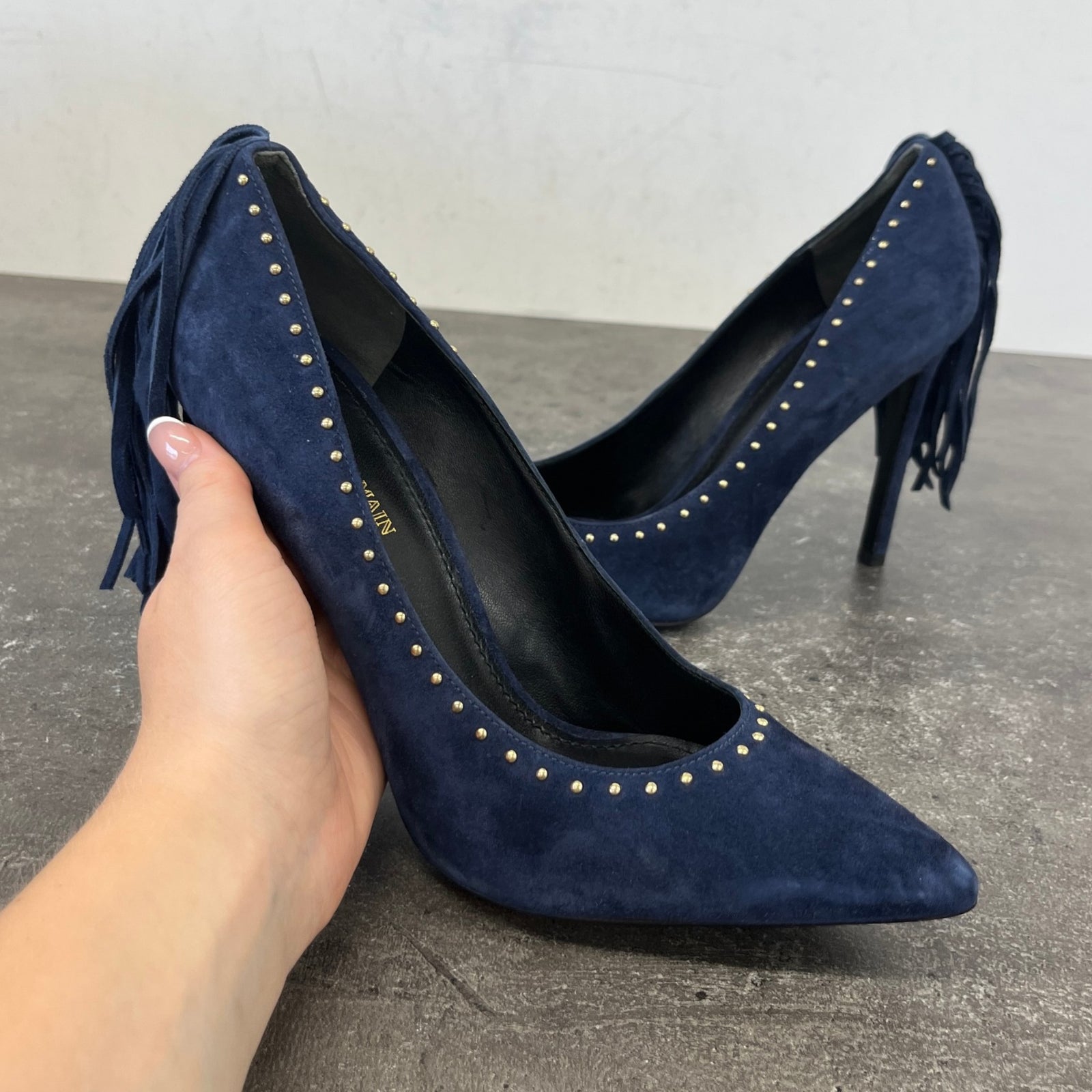 Women's Studded Tassel Heels Blue Size EU 39 / UK 6 - Photo 11
