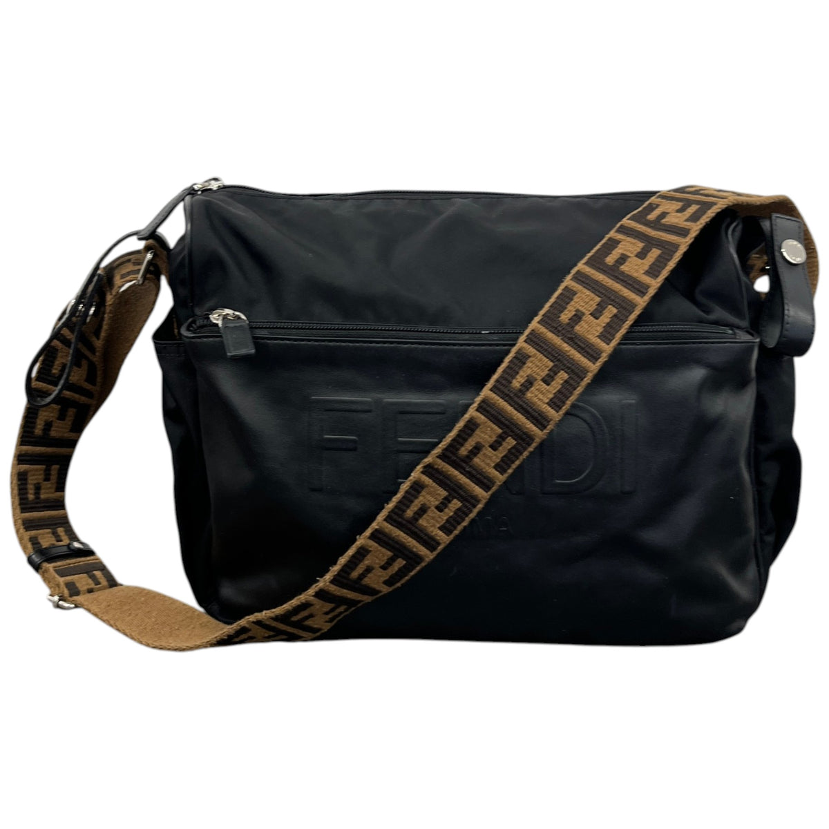 Women's FF Monogram Baby Changing Travel Bag Black - Photo 1