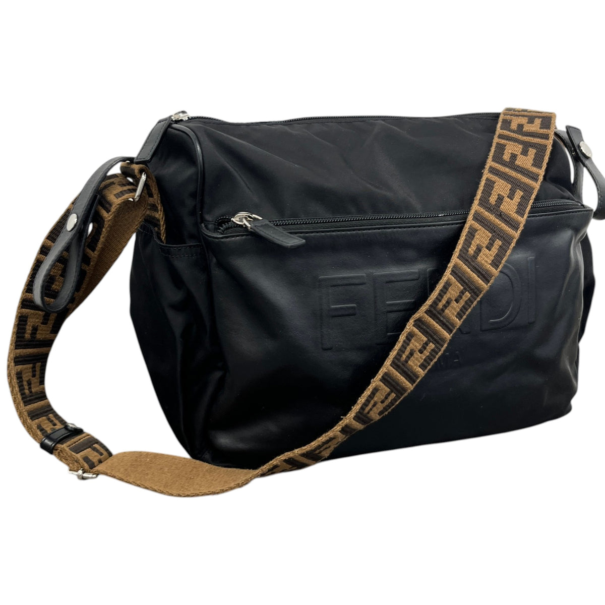 Women's FF Monogram Baby Changing Travel Bag Black - Photo 4