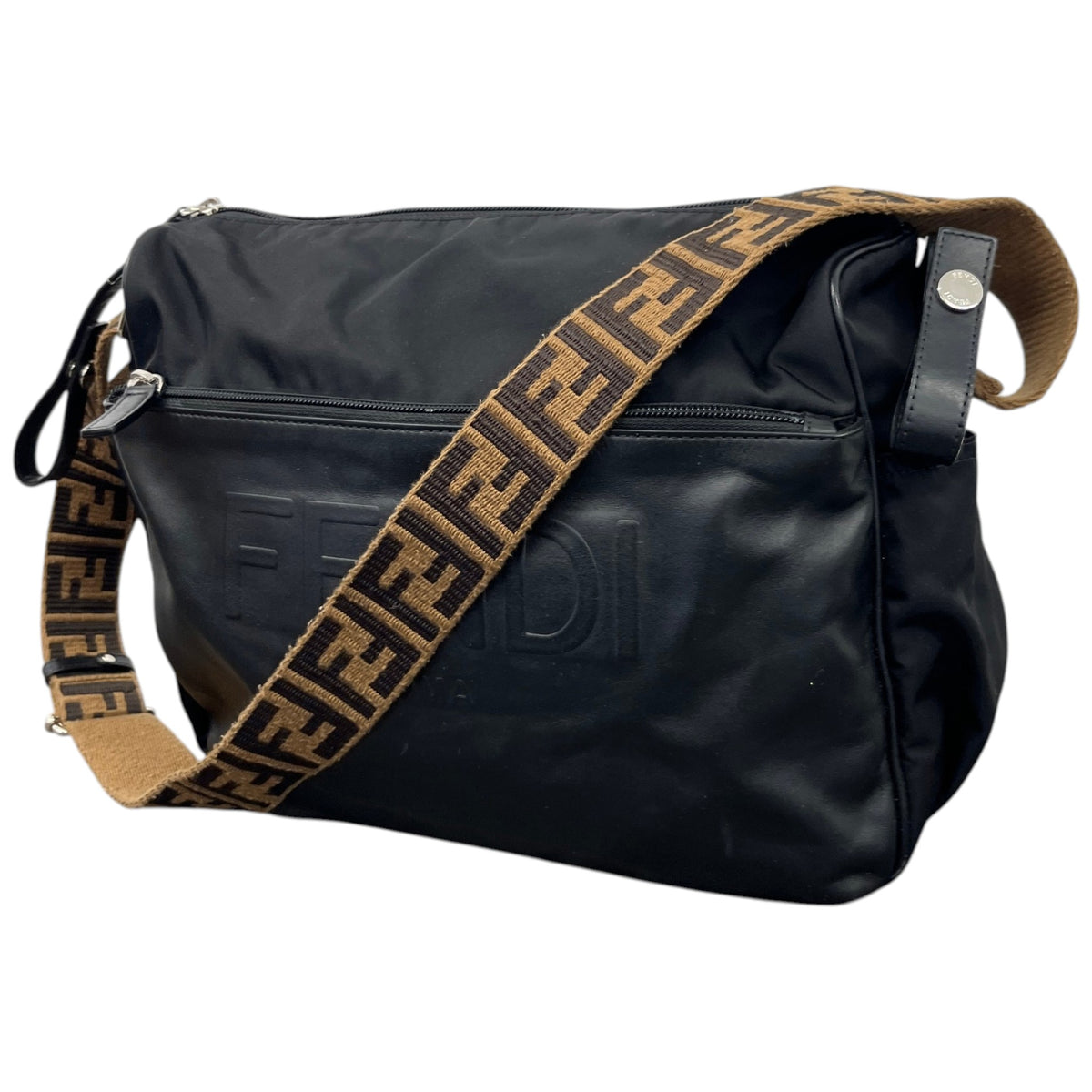 Women's FF Monogram Baby Changing Travel Bag Black - Photo 5