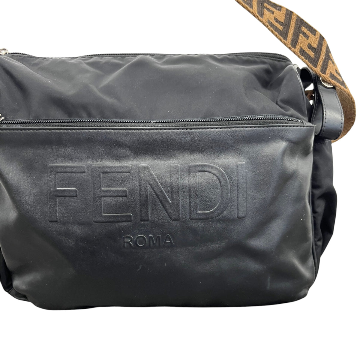 Women's FF Monogram Baby Changing Travel Bag Black - Photo 13