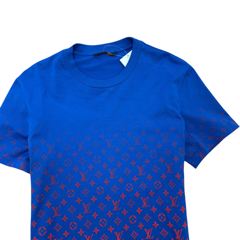 Men's Monogram Gradient T-Shirt Blue Size L