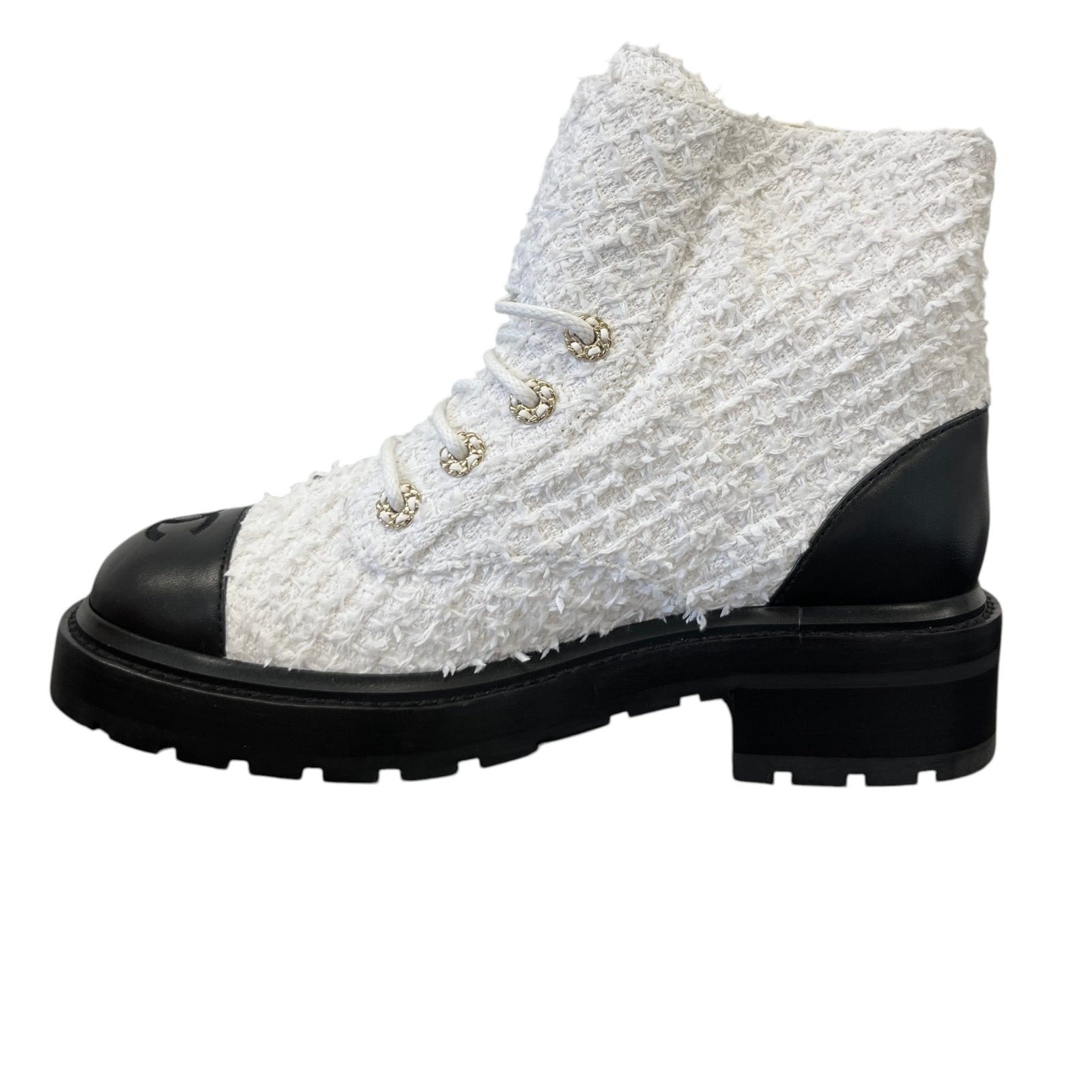Women's Cc Logo Ankle Boots White Size EU 38 / UK 5 - Photo 2