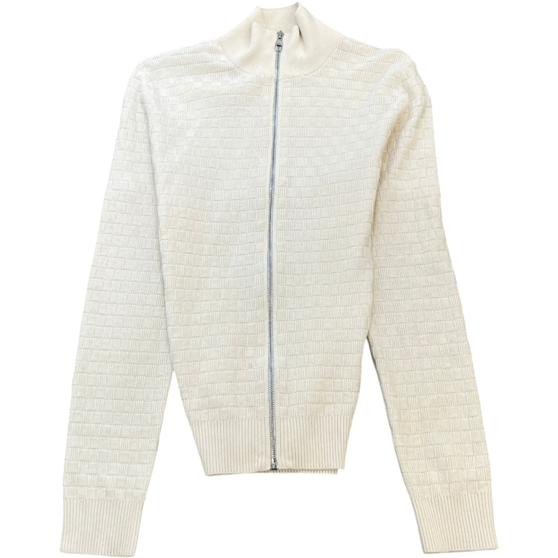 Men's Damier Zip Up Track Jacket Cream Size XS