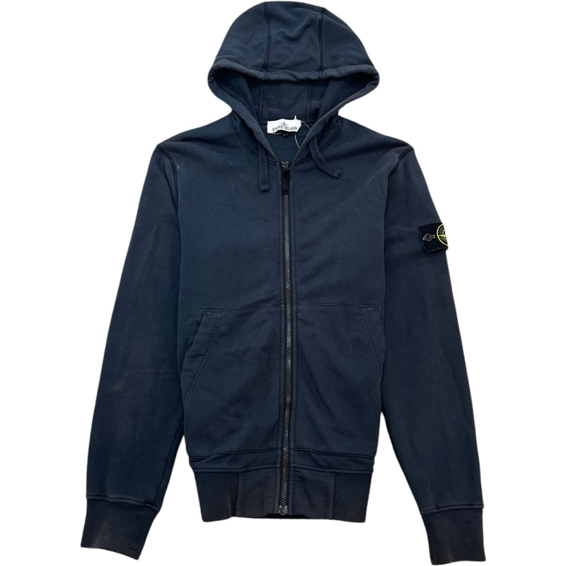 Men's Applique Logo Zip Hoodie Navy Size S