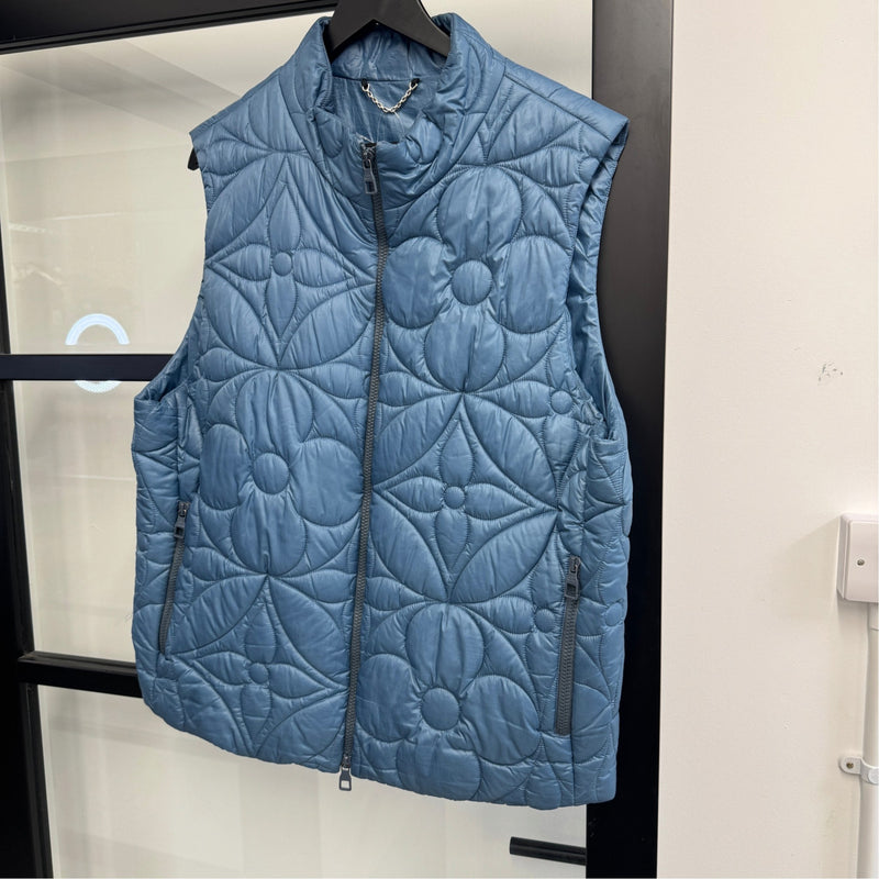 Men's LVSE Monogram Flower Gilet Blue Size XXL