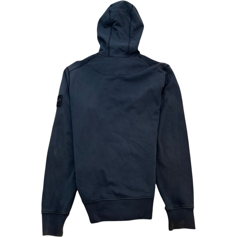 Men's Applique Logo Zip Hoodie Navy Size S