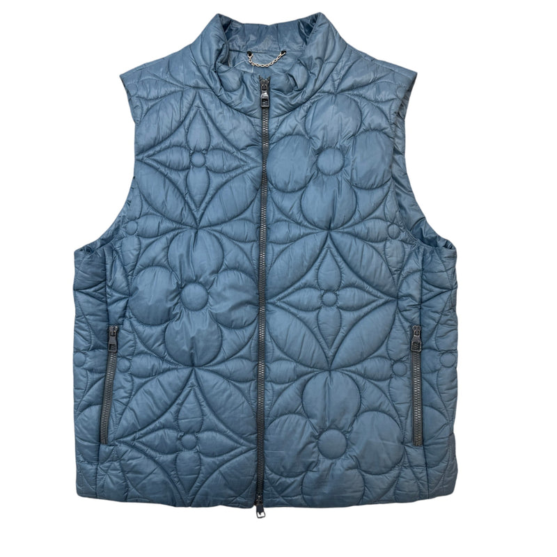 Men's LVSE Monogram Flower Gilet Blue Size XXL