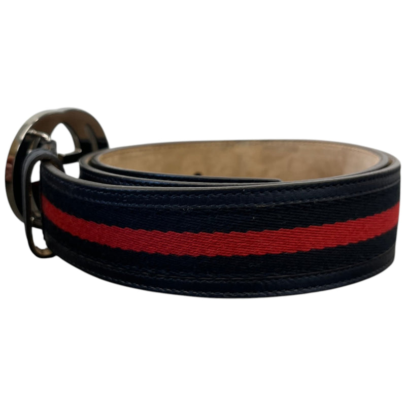 Men's Interlocking G Web Belt Navy Size 30"