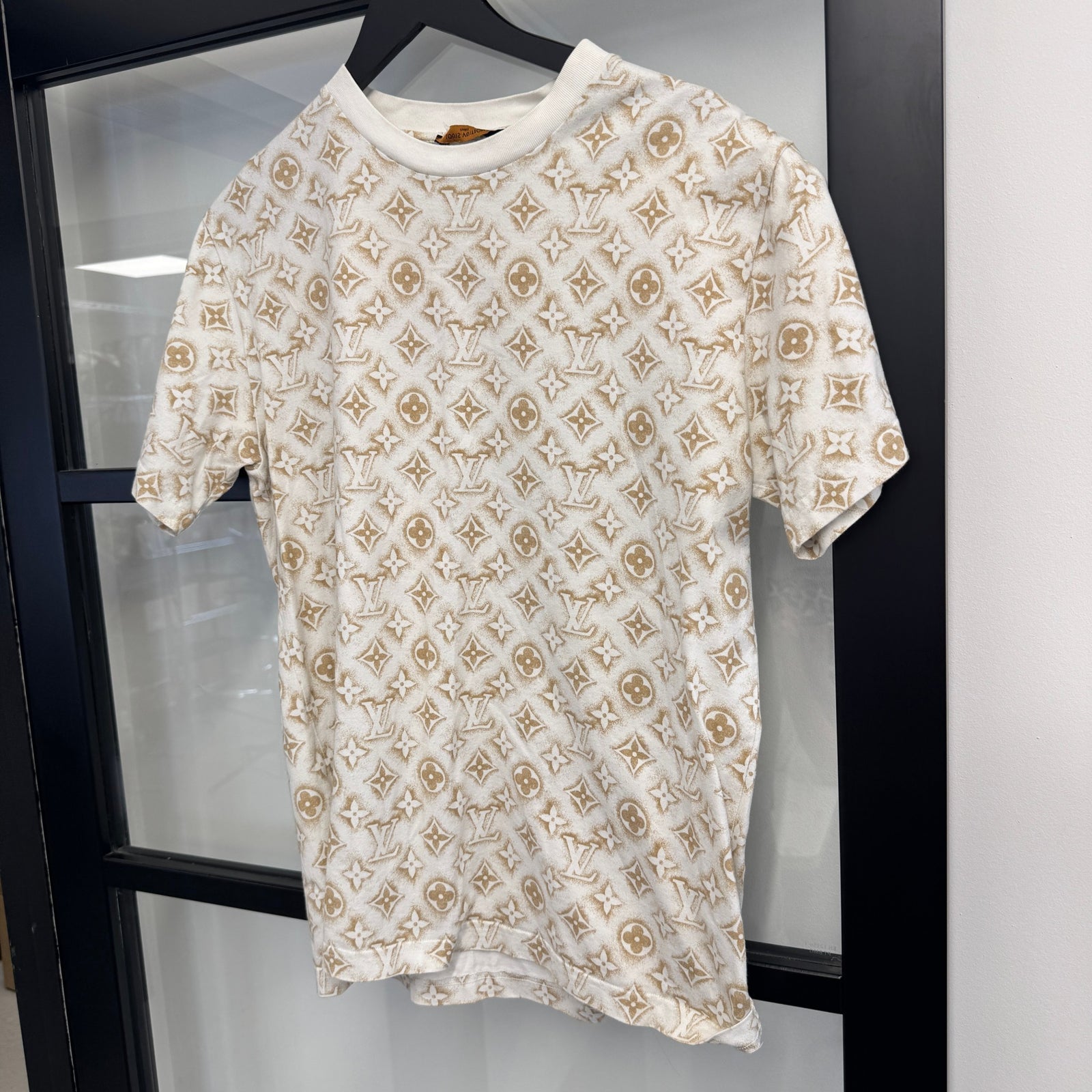 Men's All Over Monogram T-Shirt White Size M - Photo 6
