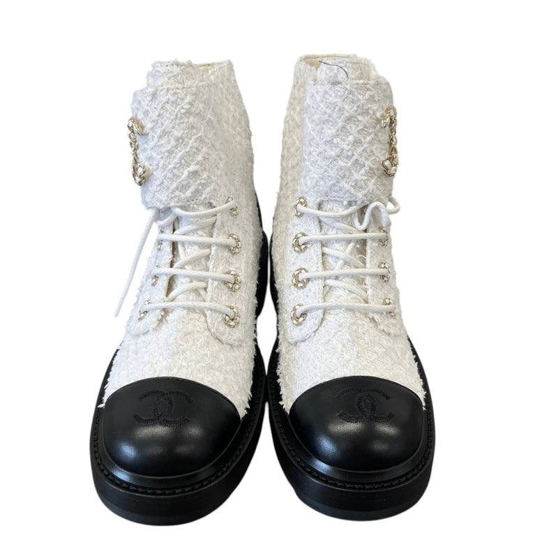Women's Cc Logo Ankle Boots White Size EU 38 / UK 5