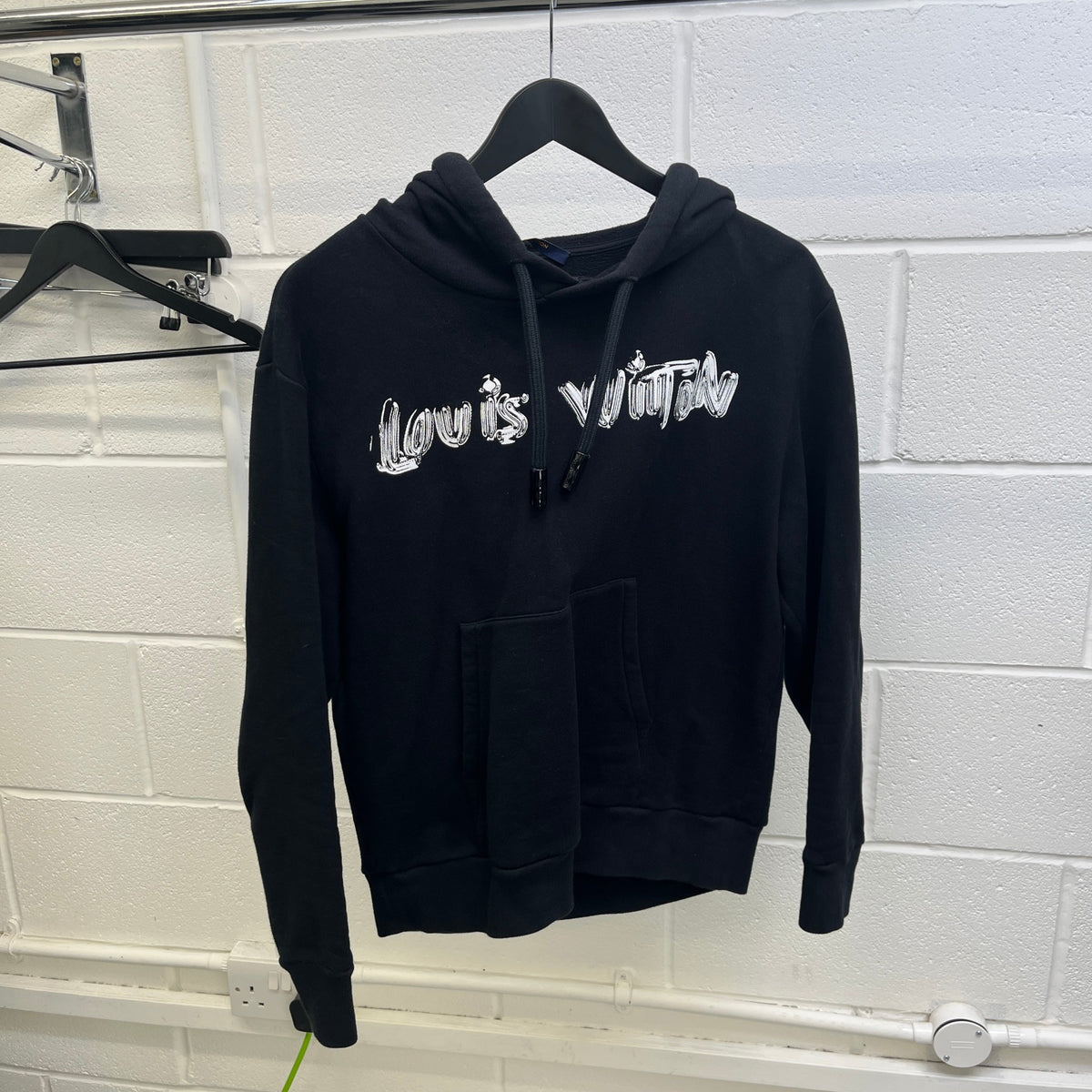 Men's Graphic Logo Hoodie Black Size S - Photo 8