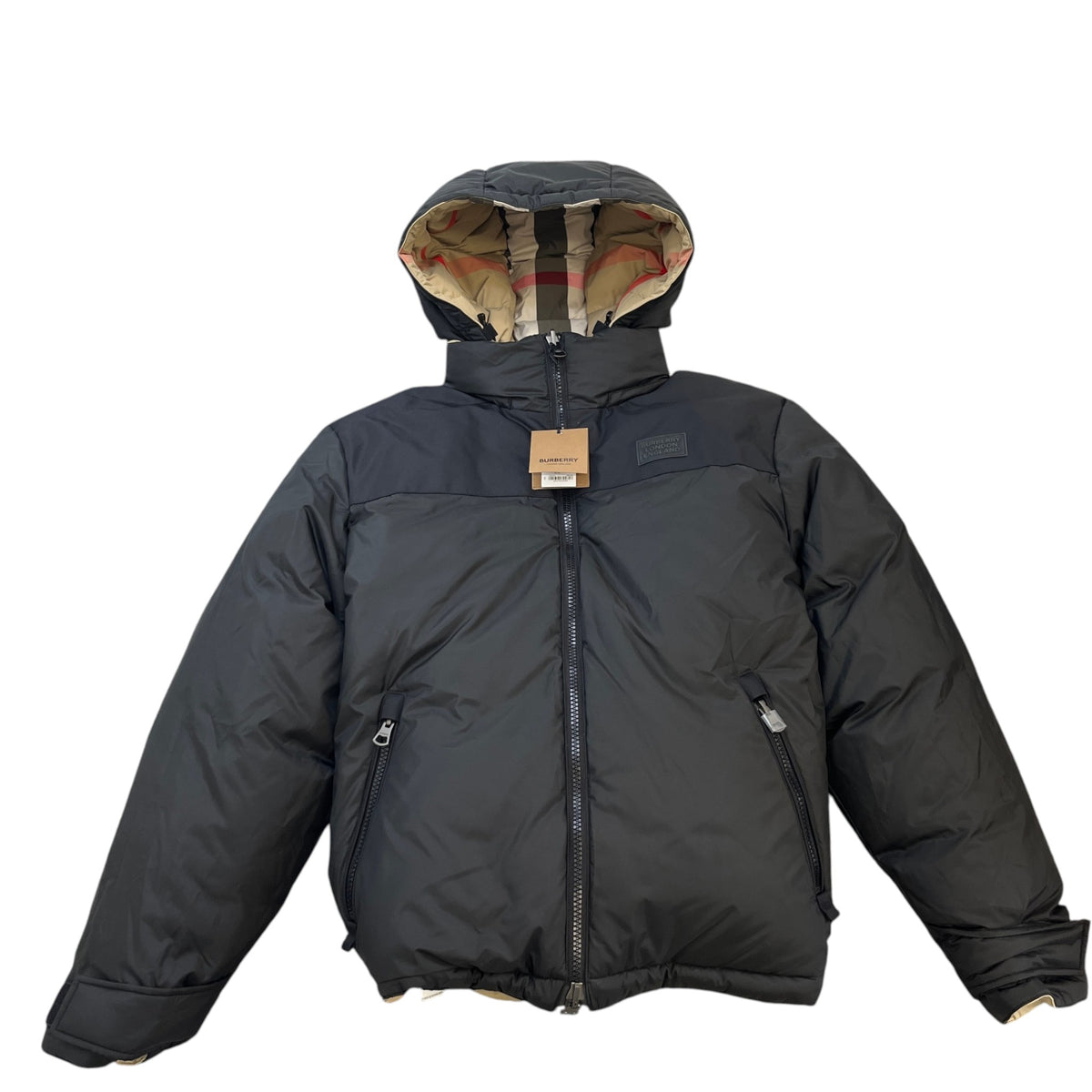 Men's Reversible Check Down Jacket Beige Size XL - Photo 1