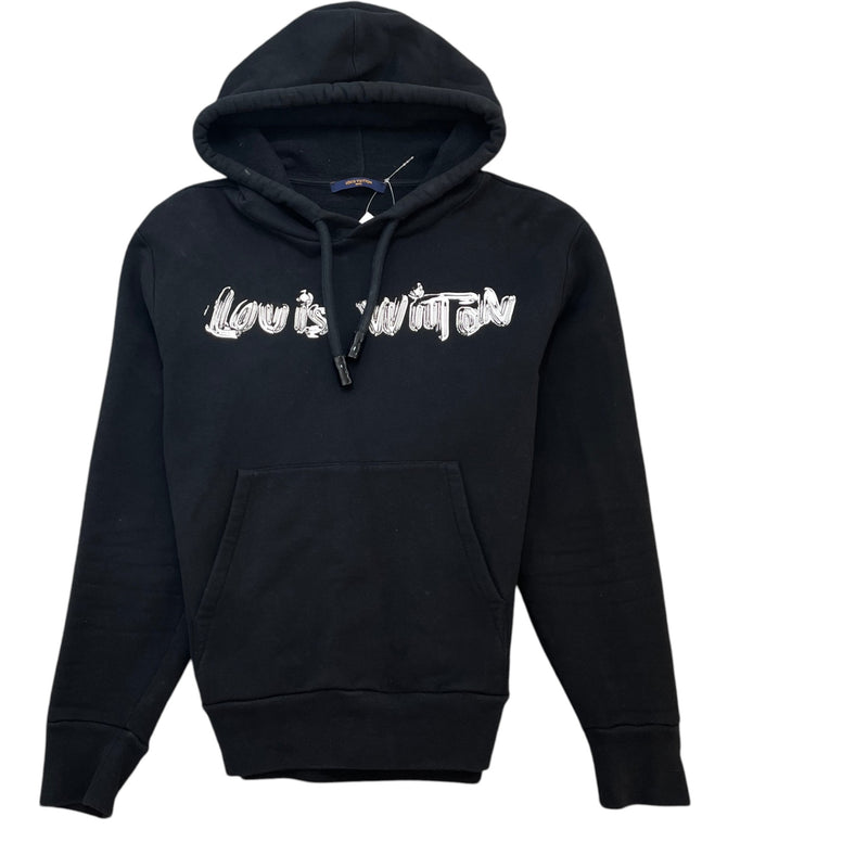 Men's Graphic Logo Hoodie Black Size S