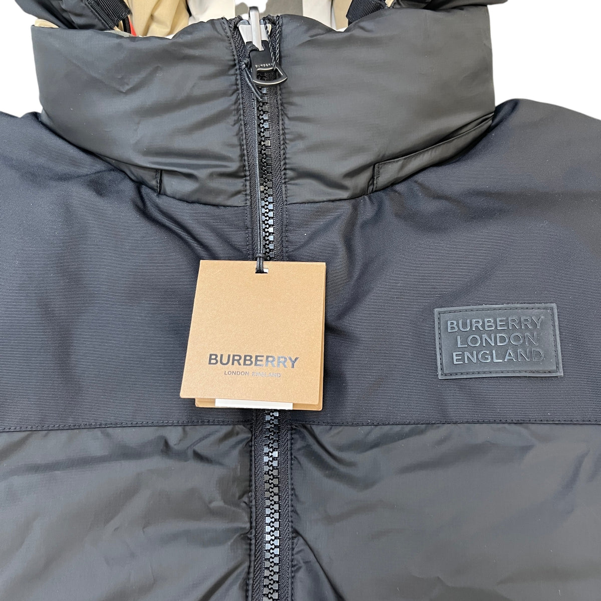 Men's Reversible Check Down Jacket Beige Size XL - Photo 8