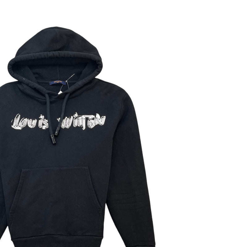 Men's Graphic Logo Hoodie Black Size S