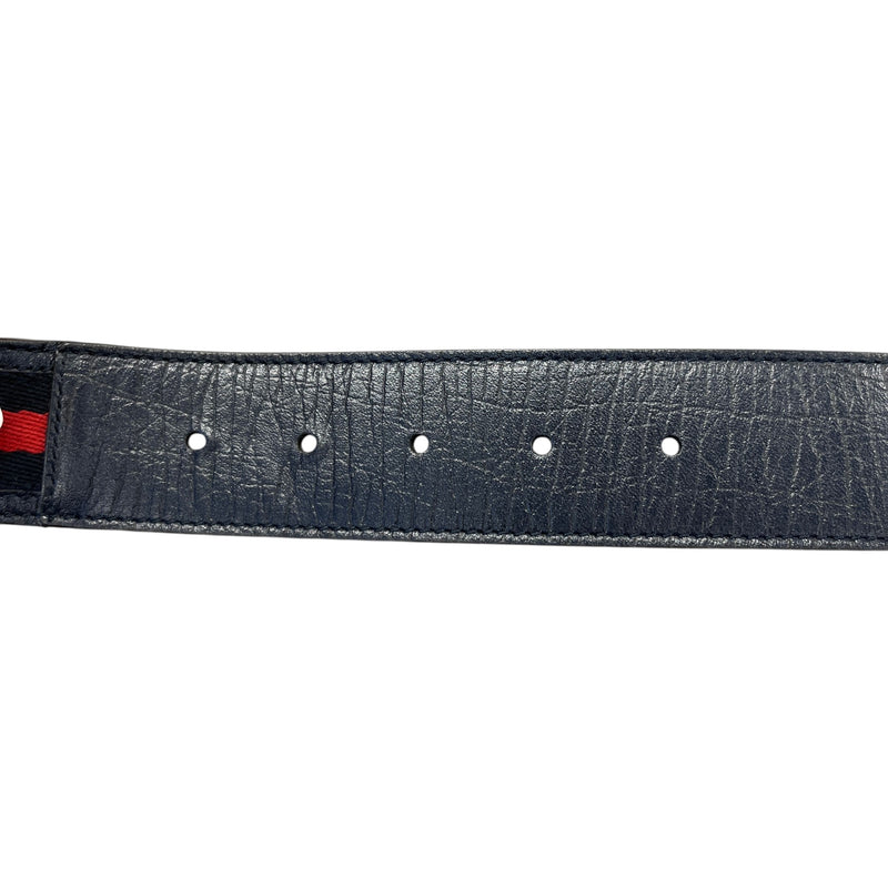 Men's Interlocking G Web Belt Navy Size 30"