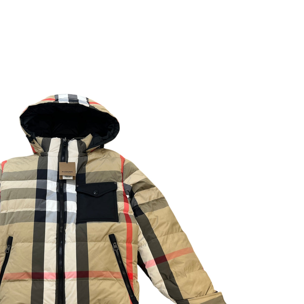 Men's Reversible Check Down Jacket Beige Size XL - Photo 4