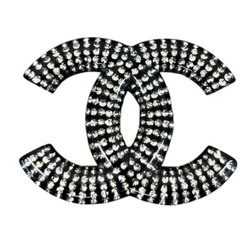 Women's Cc Logo Brooch Black
