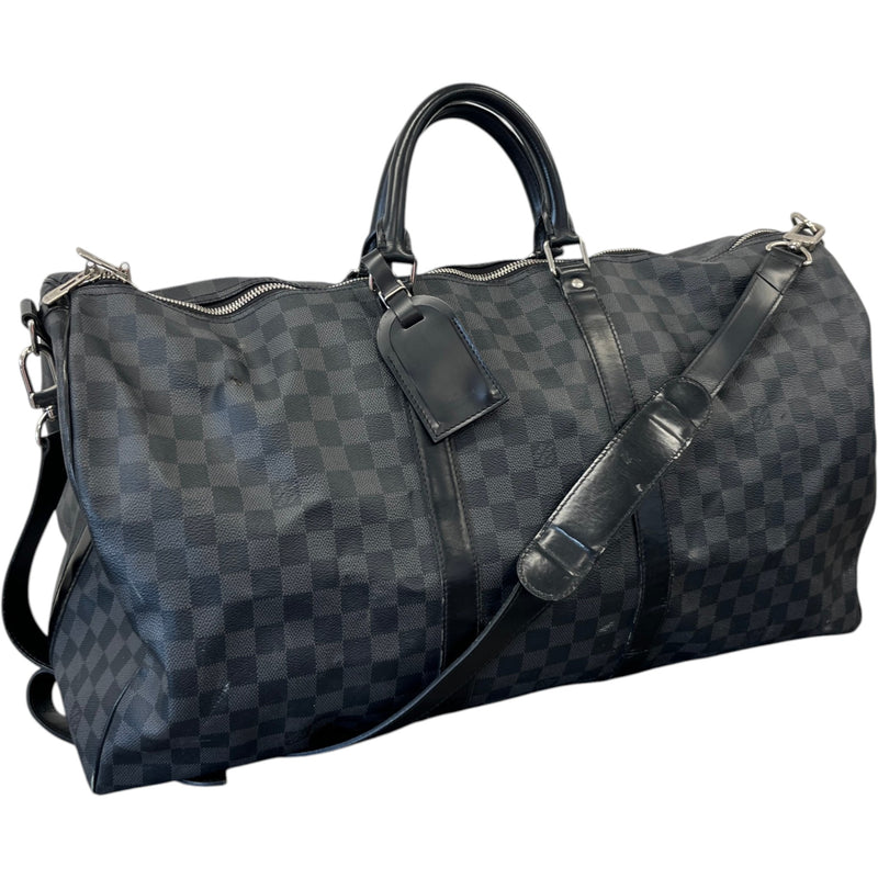 Men's Damier Graphite Keepall Bandoulière 55 Bag Black
