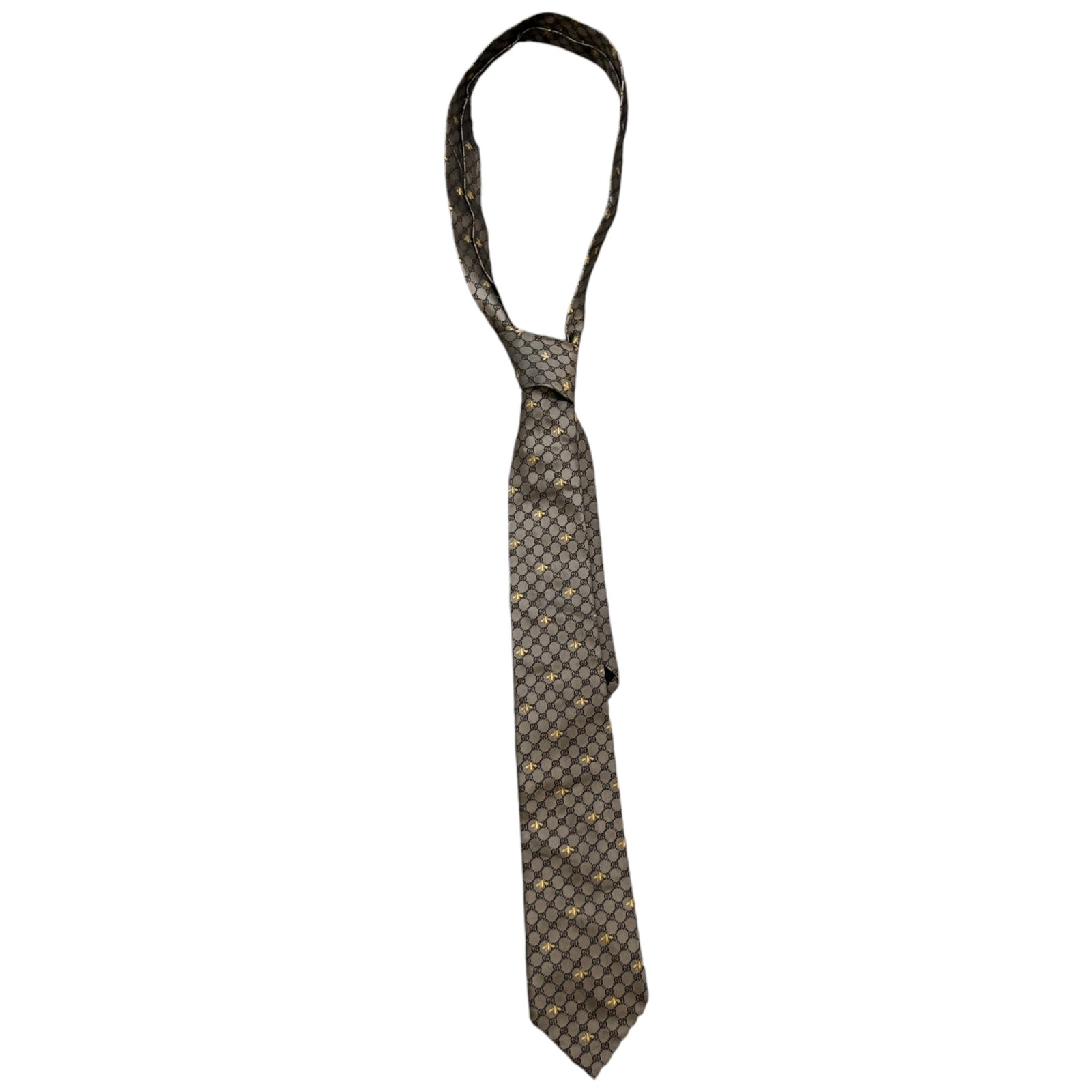Men's GG Jacquard Tie Beige - Photo 3