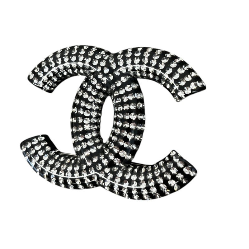 Women's Cc Logo Brooch Black