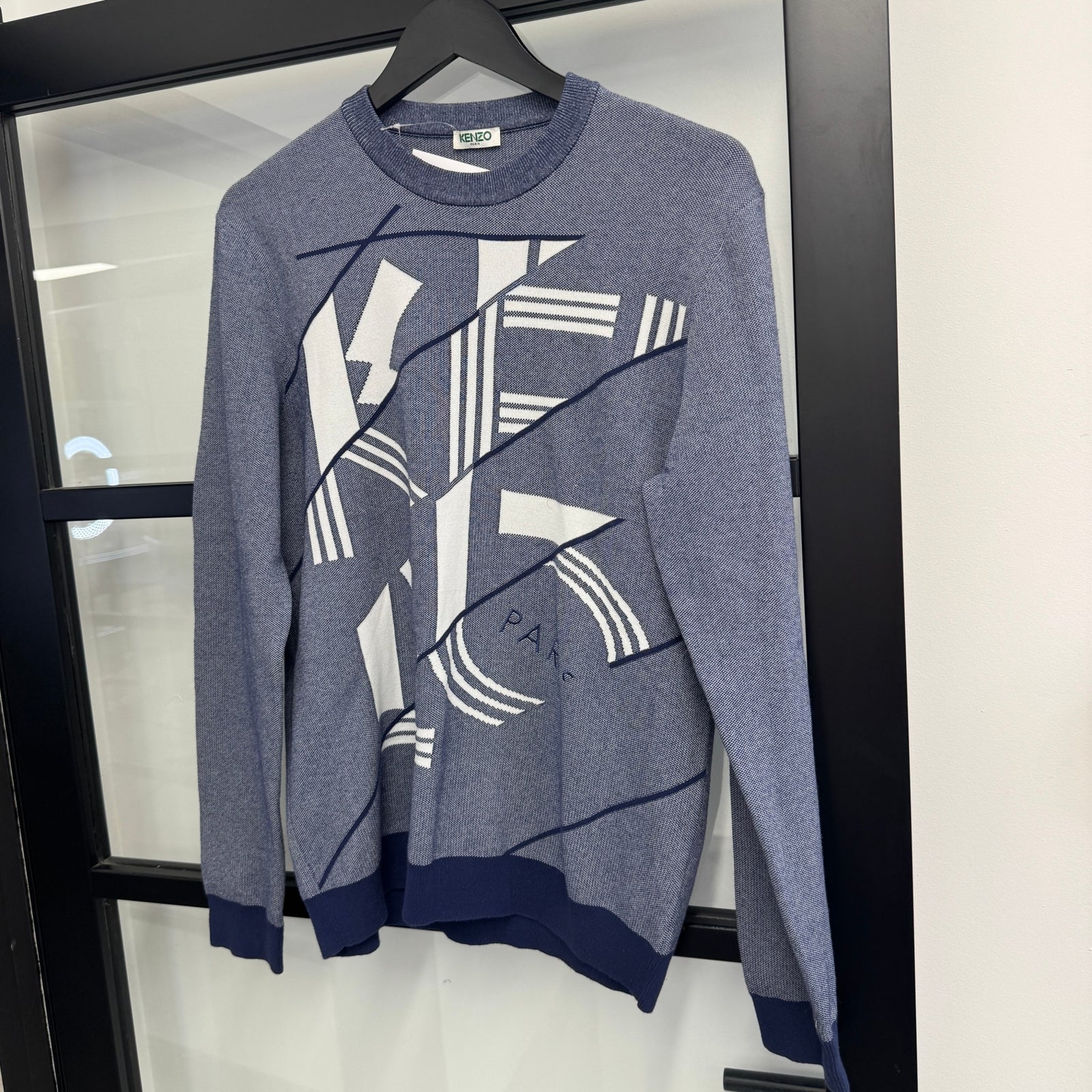 Men's Embroidered Logo Sweatshirt Blue Size M - Photo 6