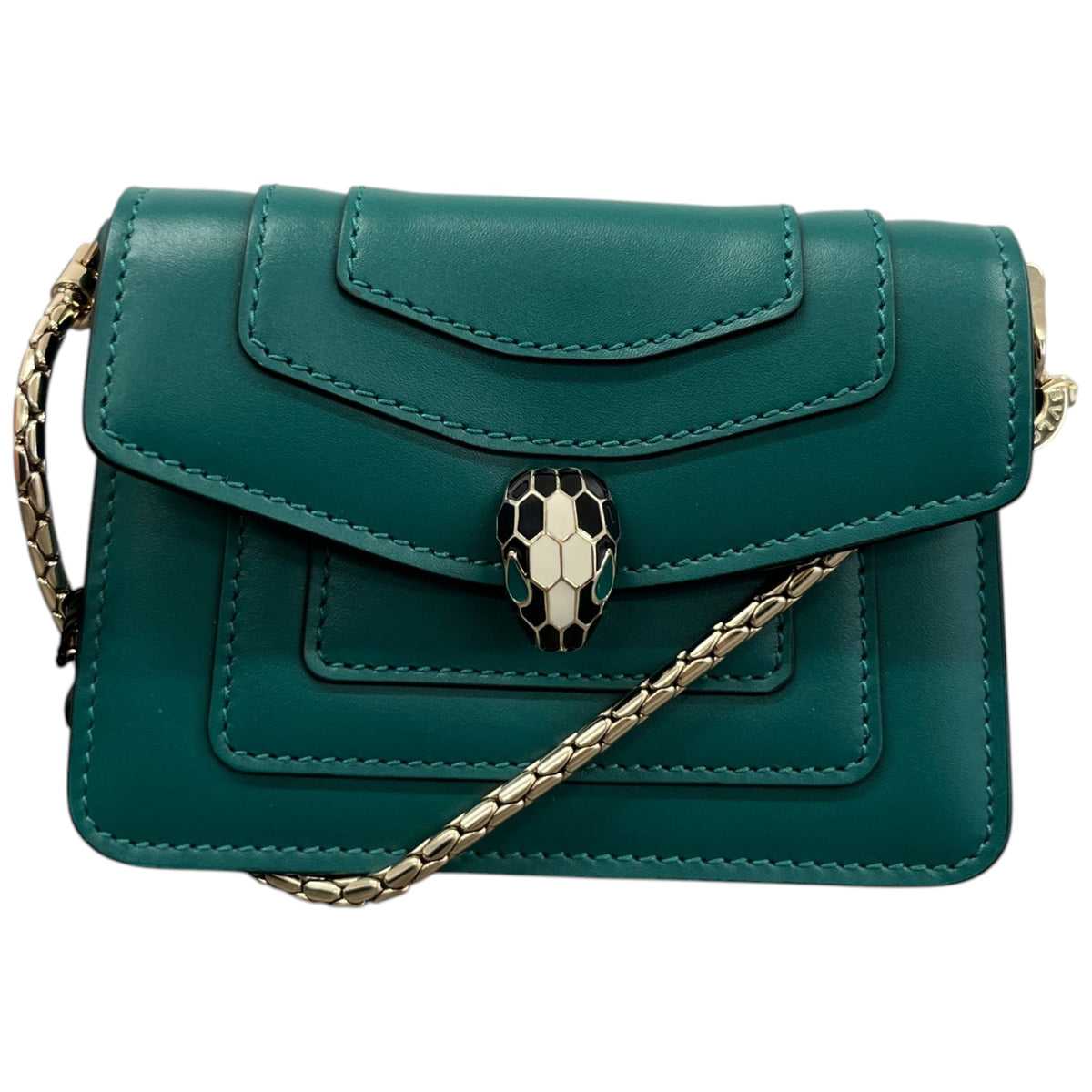 Women's Serpenti Forever Chain Pochette Purse Green - Photo 1
