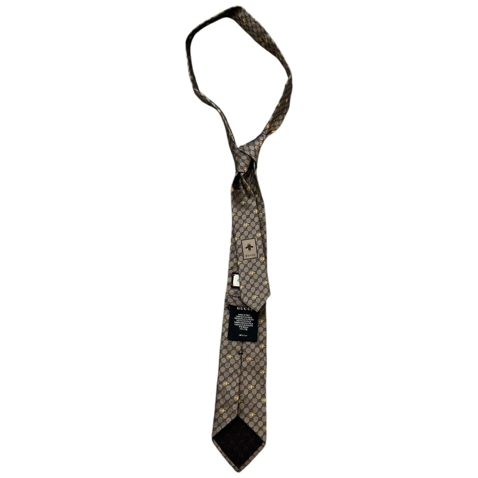 Men's GG Jacquard Tie Beige - Photo 2