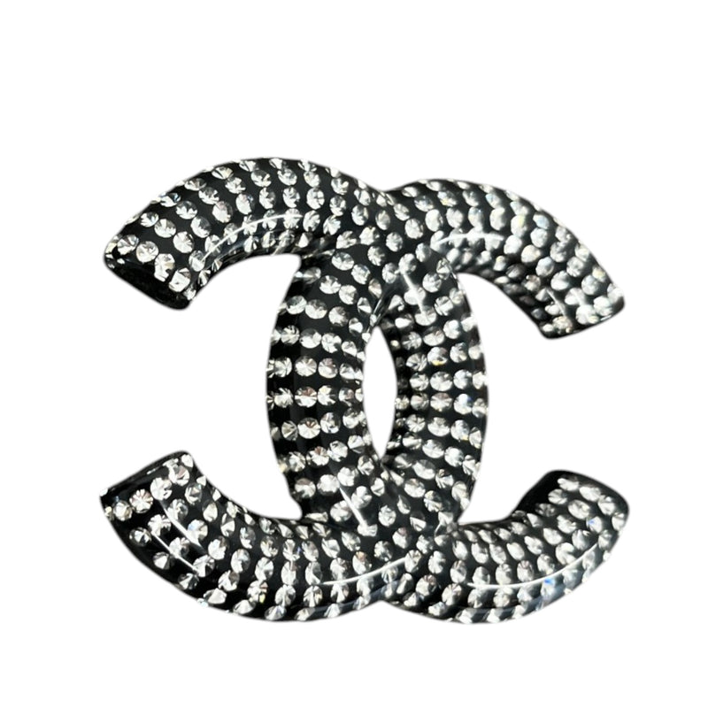 Women's Cc Logo Brooch Black