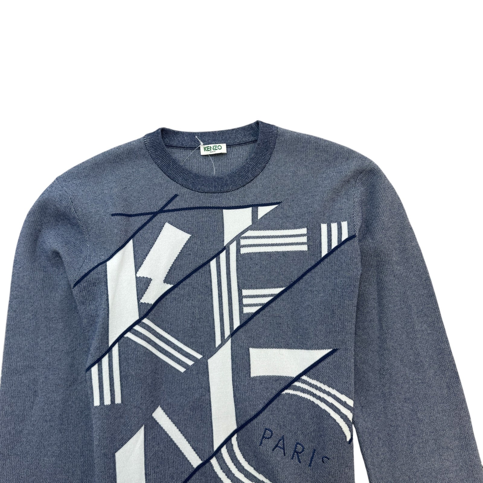 Men's Embroidered Logo Sweatshirt Blue Size M - Photo 3