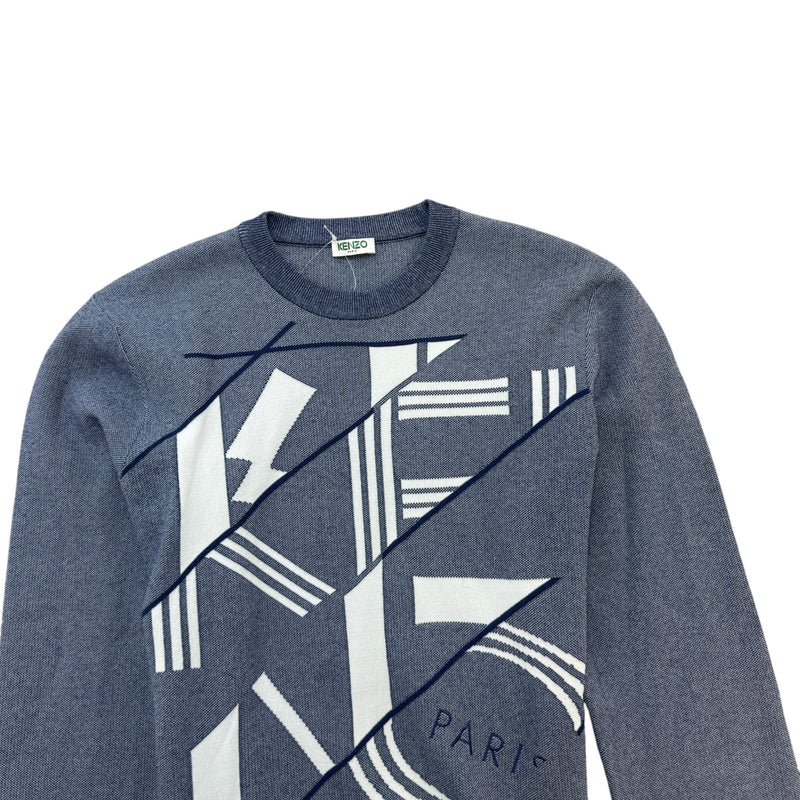 Men's Embroidered Logo Sweatshirt Blue Size M