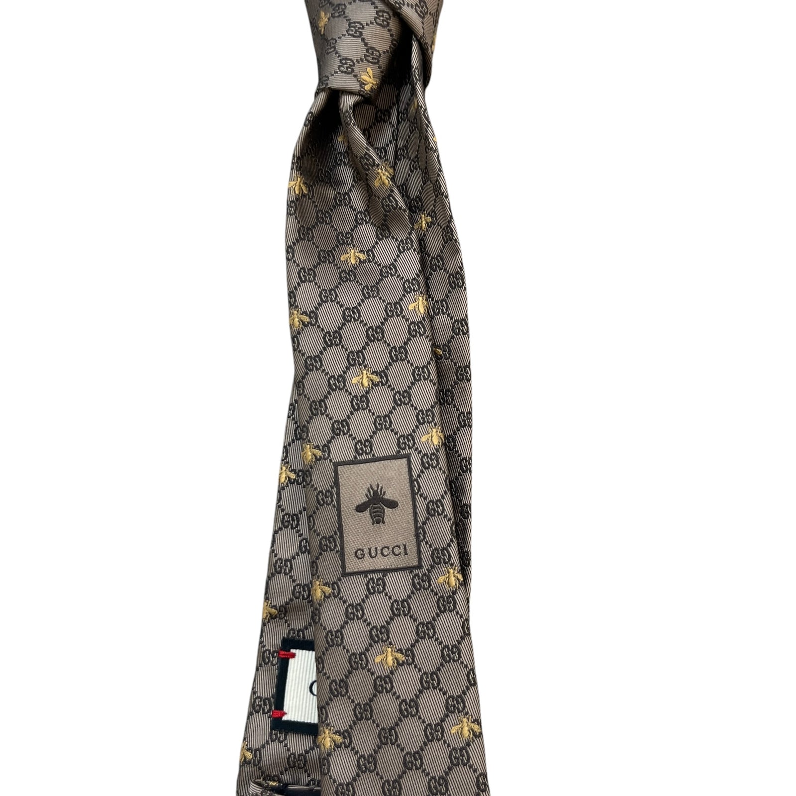 Men's GG Jacquard Tie Beige - Photo 5
