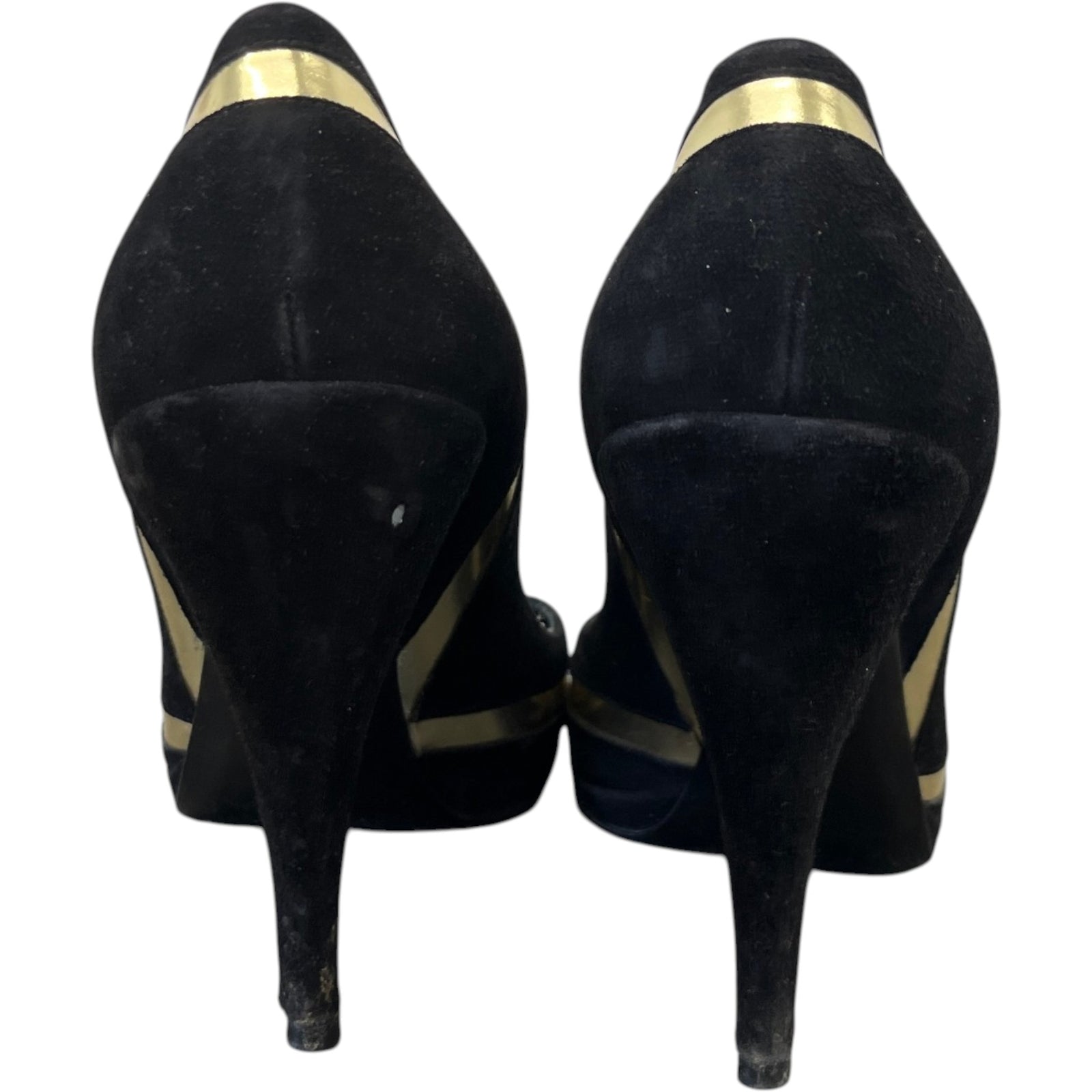 Women's Metallic Chevron Heels Black Size EU 39 / UK 6 - Photo 7