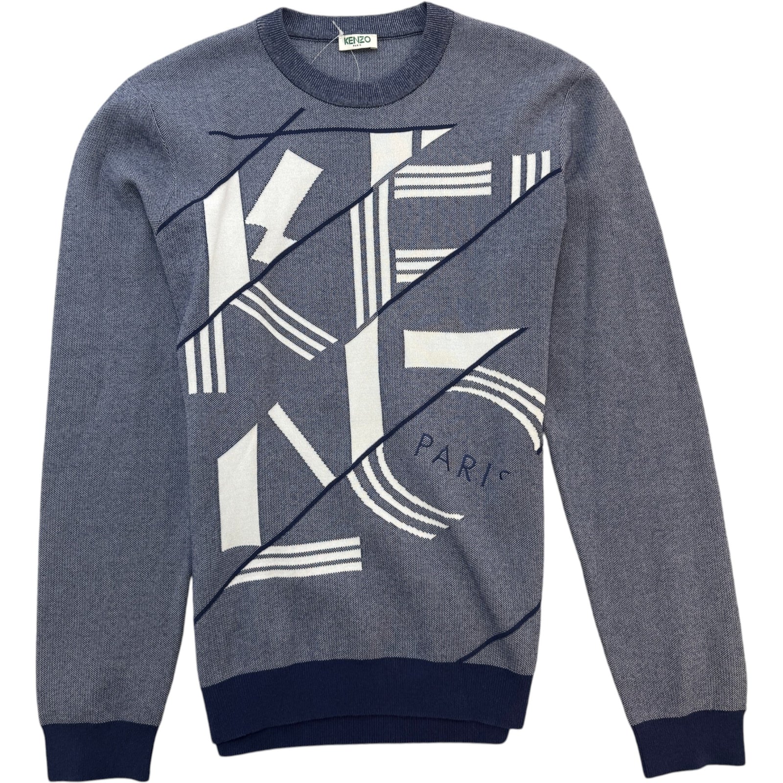 Men's Embroidered Logo Sweatshirt Blue Size M - Photo 1