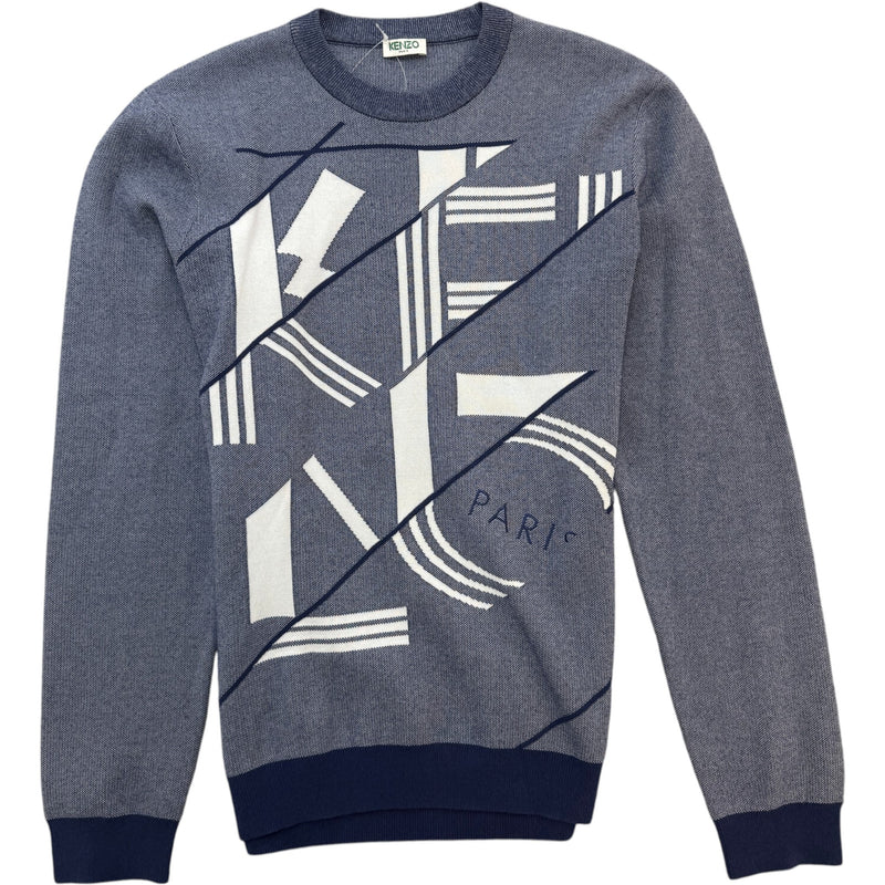 Men's Embroidered Logo Sweatshirt Blue Size M