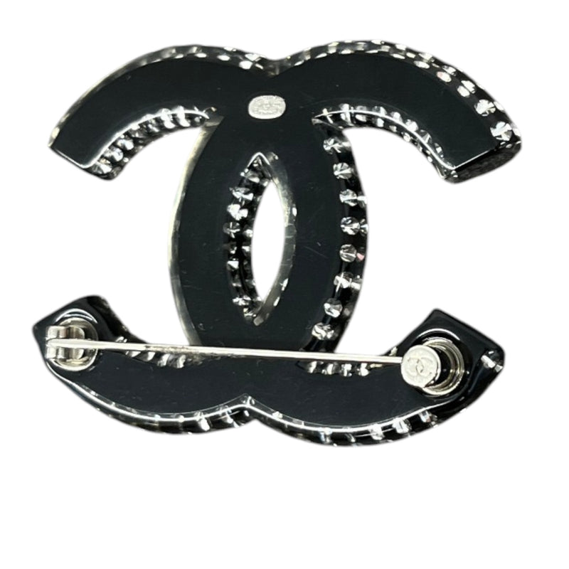 Women's Cc Logo Brooch Black