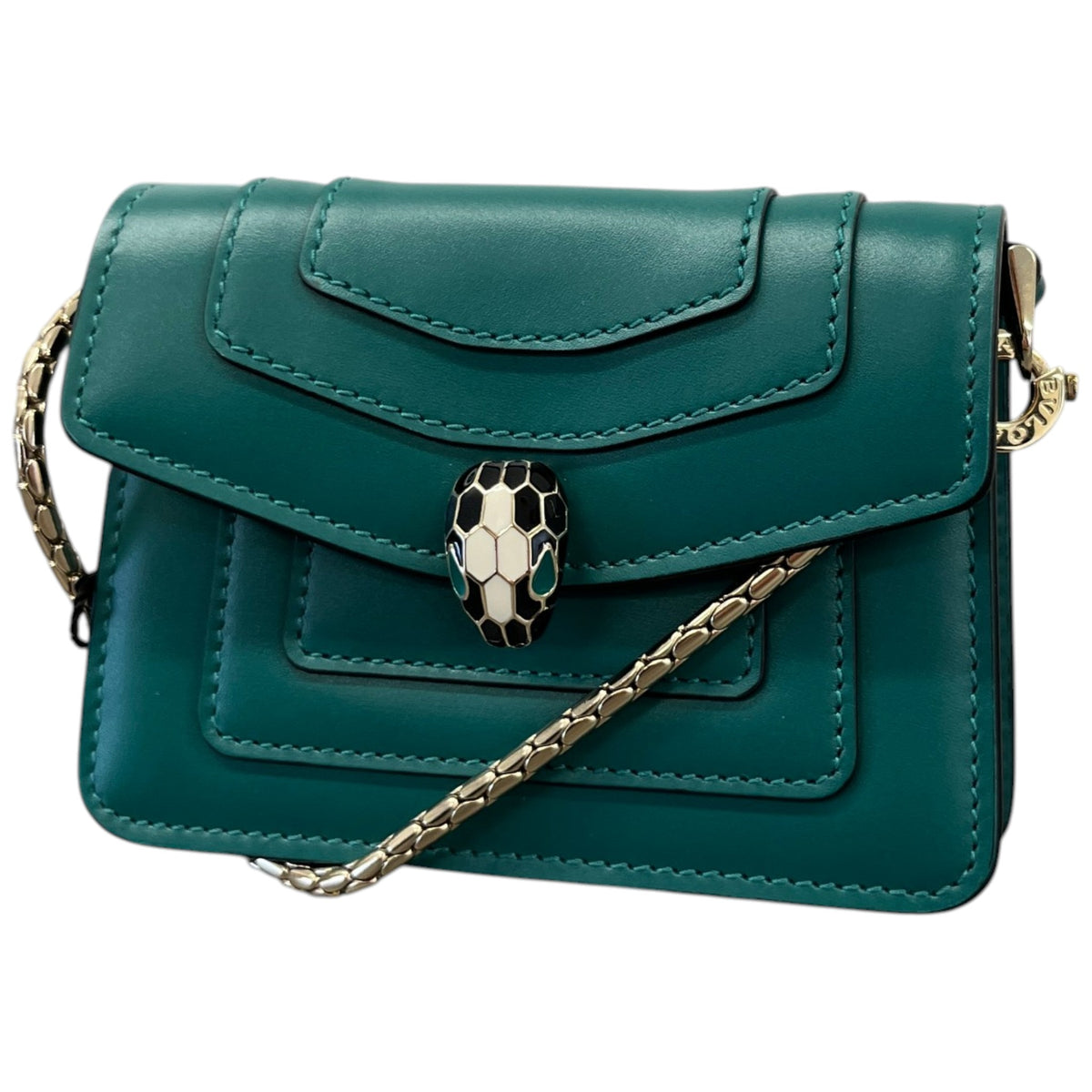 Women's Serpenti Forever Chain Pochette Purse Green - Photo 4