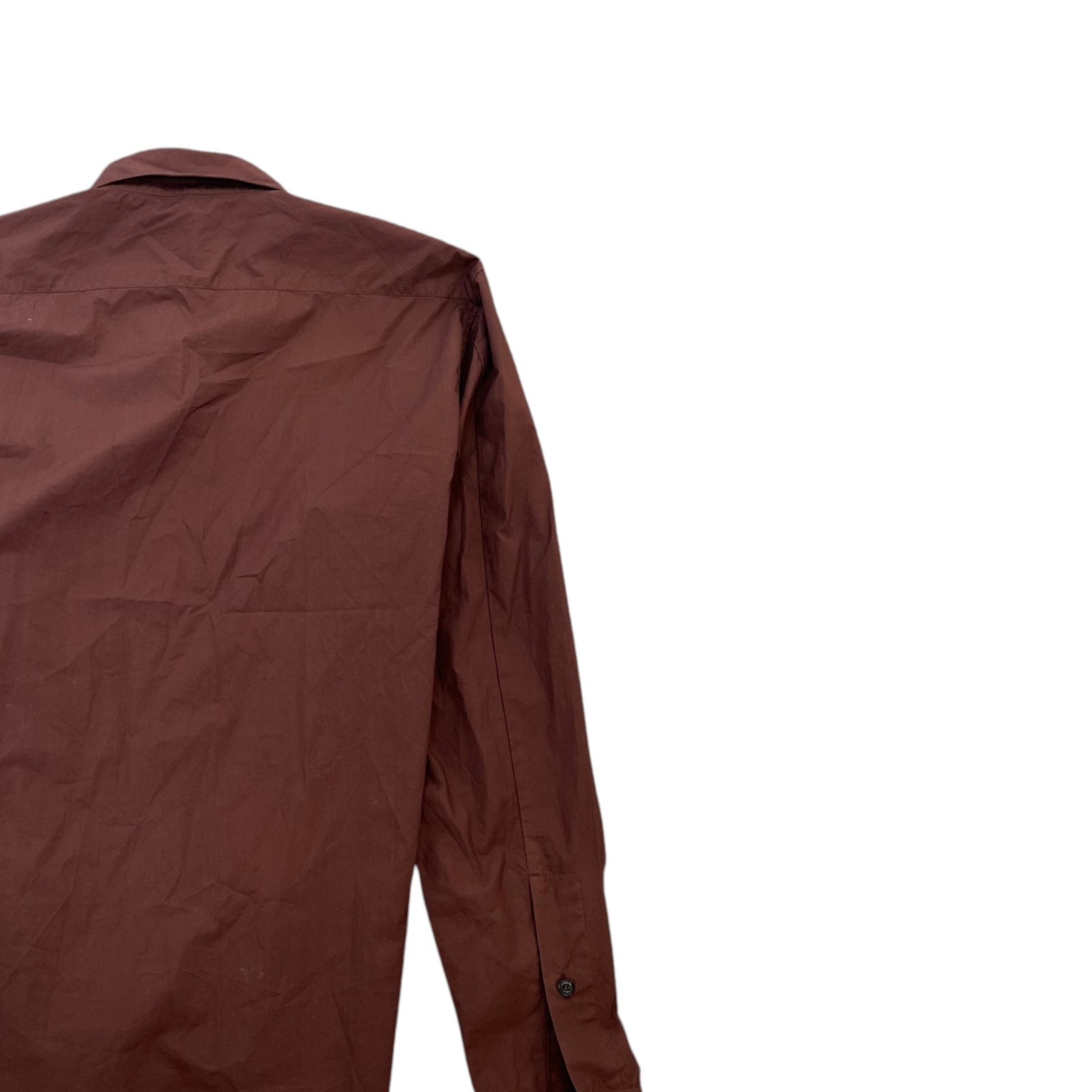 Men's Compass Logo Long Sleeve Shirt Burgundy Size XL - Photo 4