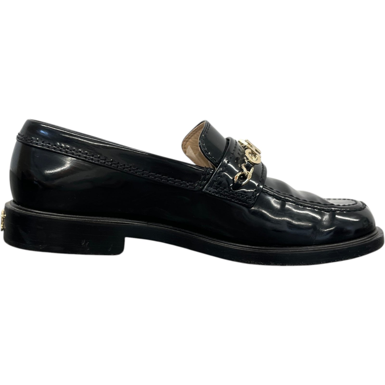 Women's Chain Logo Loafers Black Size EU 37.5 / UK 4.5 - Photo 4