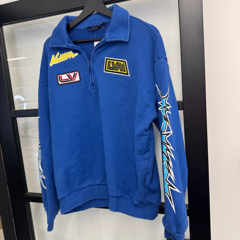 Men's Logo Half Zip Jumper Blue Size L