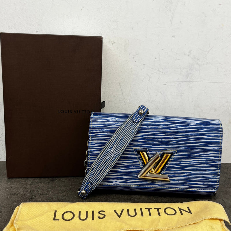Women's Epi Twist Wallet On Chain Bag Blue